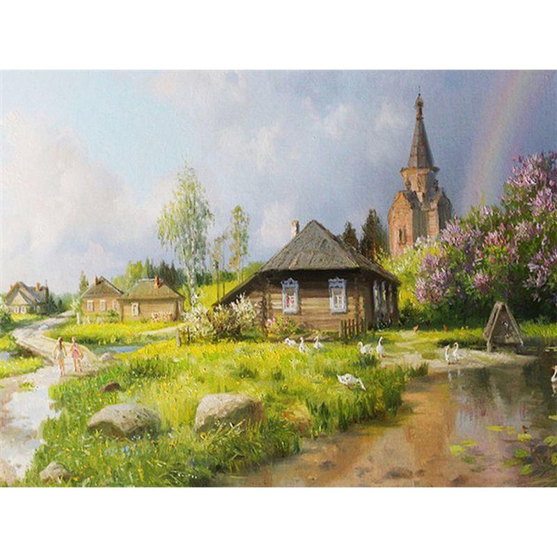 Scenery Diy Painting 5d Diamond Mosaic Cross Stitch Landscape Diamond Embroidery Decorations For Home