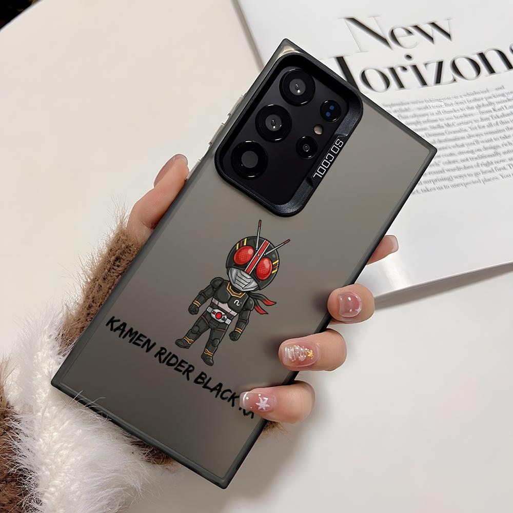 Classic K-Kamen Rider Phone Case For Samsung Galaxy S25 Edge S24 S23 S22 S21 S20 Ultra Funda Silicone Silver Cover