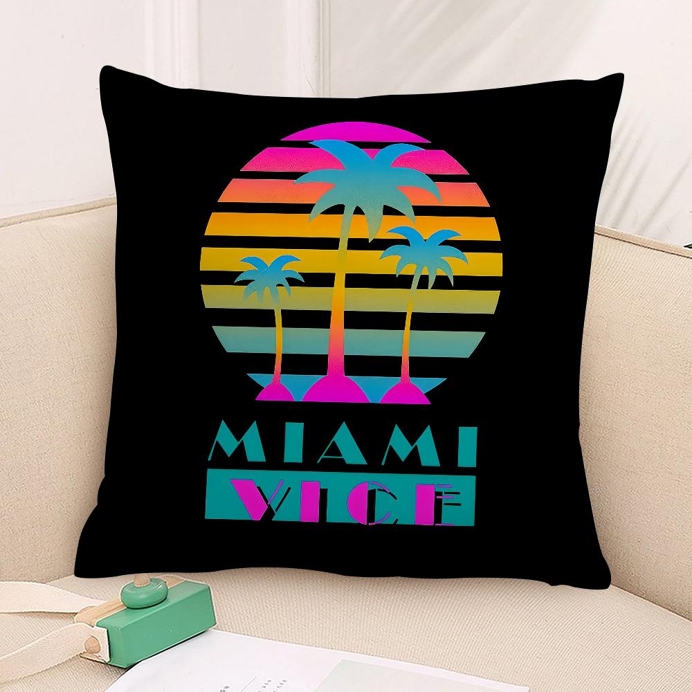 Federa per Cuscino Film M-Miami Vice Stampa 3D Fibra di Poliestere 40*40 Cm Copricuscino Decorativo per Divano di Casa Regalo per Festival