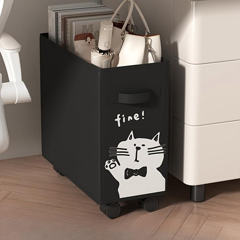 Foldable Rolling Storage Cart Under Desk Organizer, Mobile File Holder, Space-Saving Solution for Home Office Supplies & Books