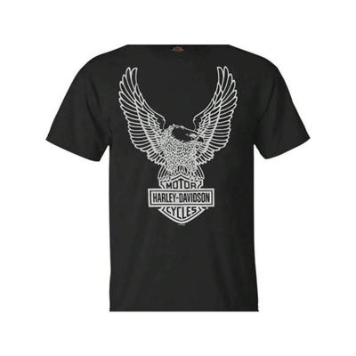 T-shirt da uomo Harley-Davidsonw con grafica aquila manica corta Maglietta nera Cotone casual Oversize Y2k Streetwear Larga Abbigliamento femminile maschile