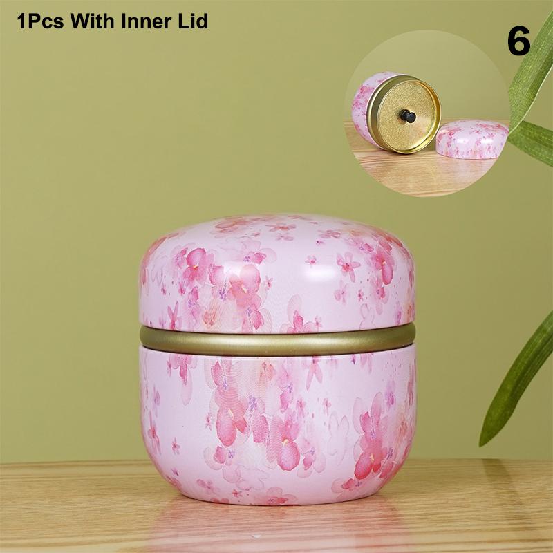 Tea Caddy Tea Box Containers Candle Cans Coffee Candy Snacks Sealed Iron Jars Floral Pattern Small Portable Storage Boxes