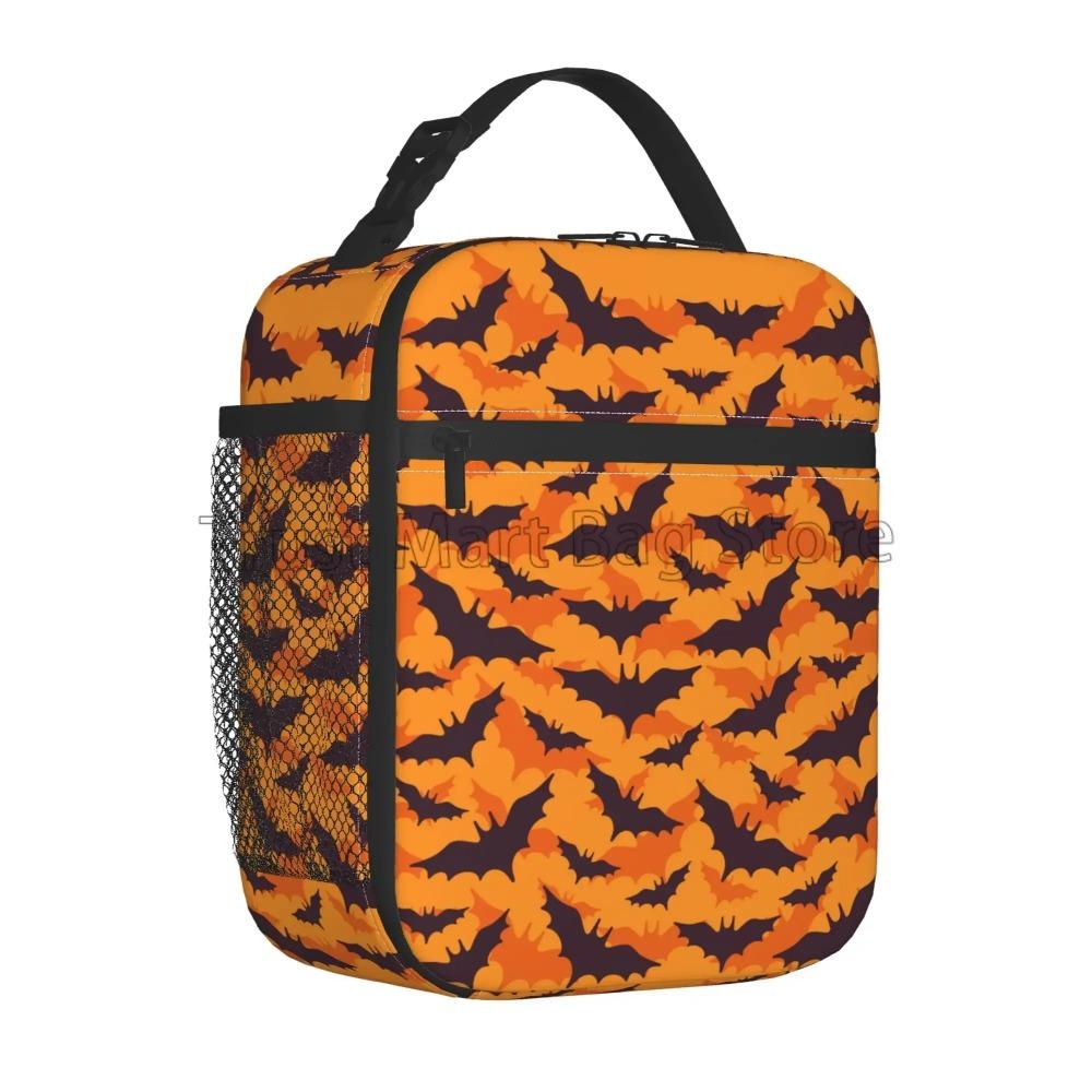 Halloween Fledermäuse Isolierte Lunchtasche Wiederverwendbar Tragbar Wasserdicht Lunchbox Kühltasche Thermisch Oxford Bento Tragetasche für Arbeit Picknick