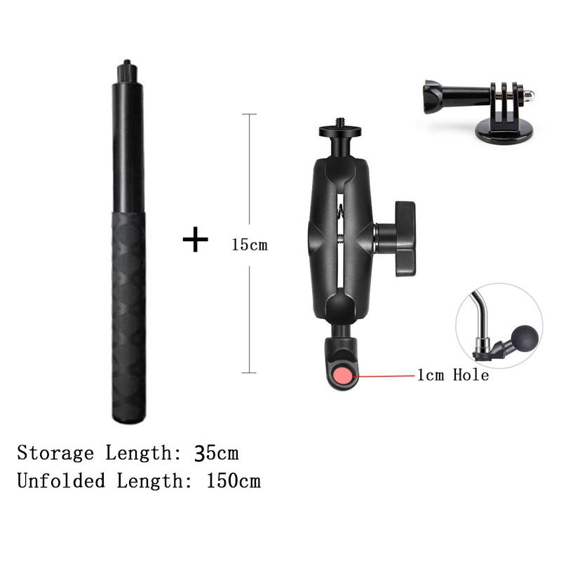 Time Invisible Selfie Stick for Insta360 X4 X3 X2 GoPro 12 11 10 9 8 DJI Action 4/3 SJCAM Selfie Stick Bundle Handle 7