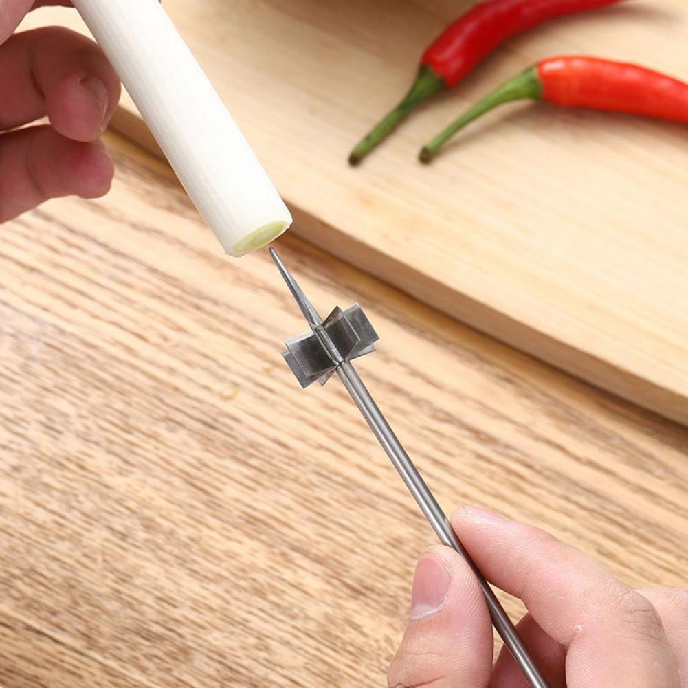 Onion Shredder Cutter Precision Vegetable Cutter Stainless Steel Scallion Onion Cutter Set for Quick Even Shredding for Cutting