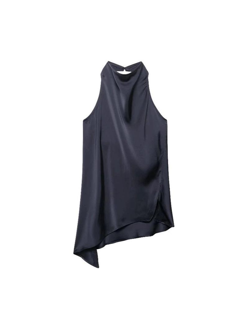 New Women's European & American Style Satin Halter Neck Top - Summer Casual Fashion