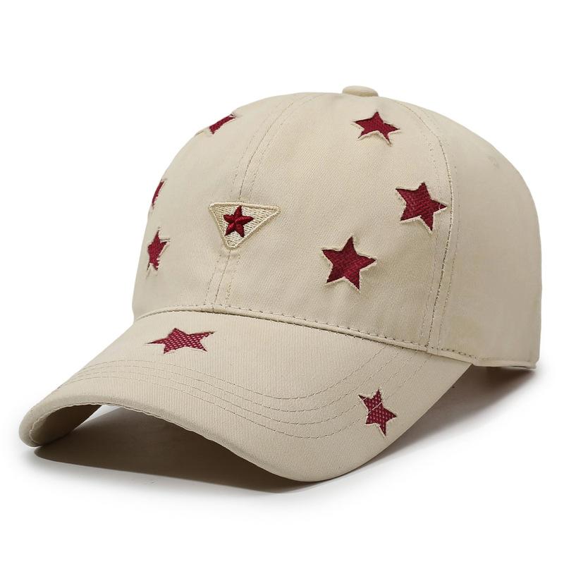 Vintage Five-Pointed Star Embroidered Baseball Cap Unisex Cap Breathable Soft Top Sunhat