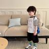 Available Boys' Summer T-Shirt & Shorts Set - Cartoon Top with Trendy Workwear Shorts