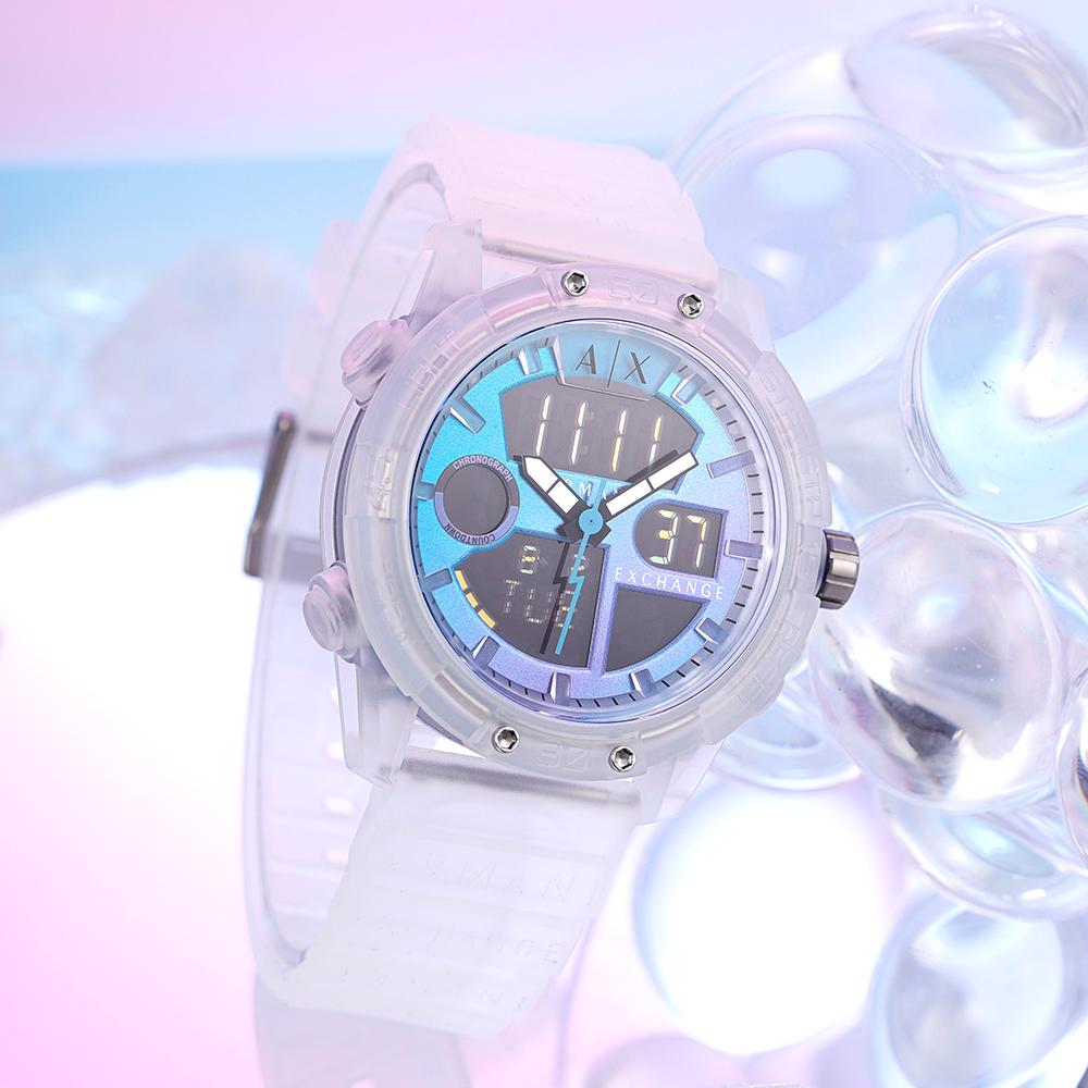 Armani Exchange AE Náramkové hodinky Elektronický strojek Silikonový řemínek Vícebarevný ciferník Pánské hodinky AX2963