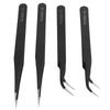 4 Buc Pinsete Precise Oțel Inoxidabil Vârf Înclinat Pinsete Clești Drepți Clești Curbați Unelte de Cusut