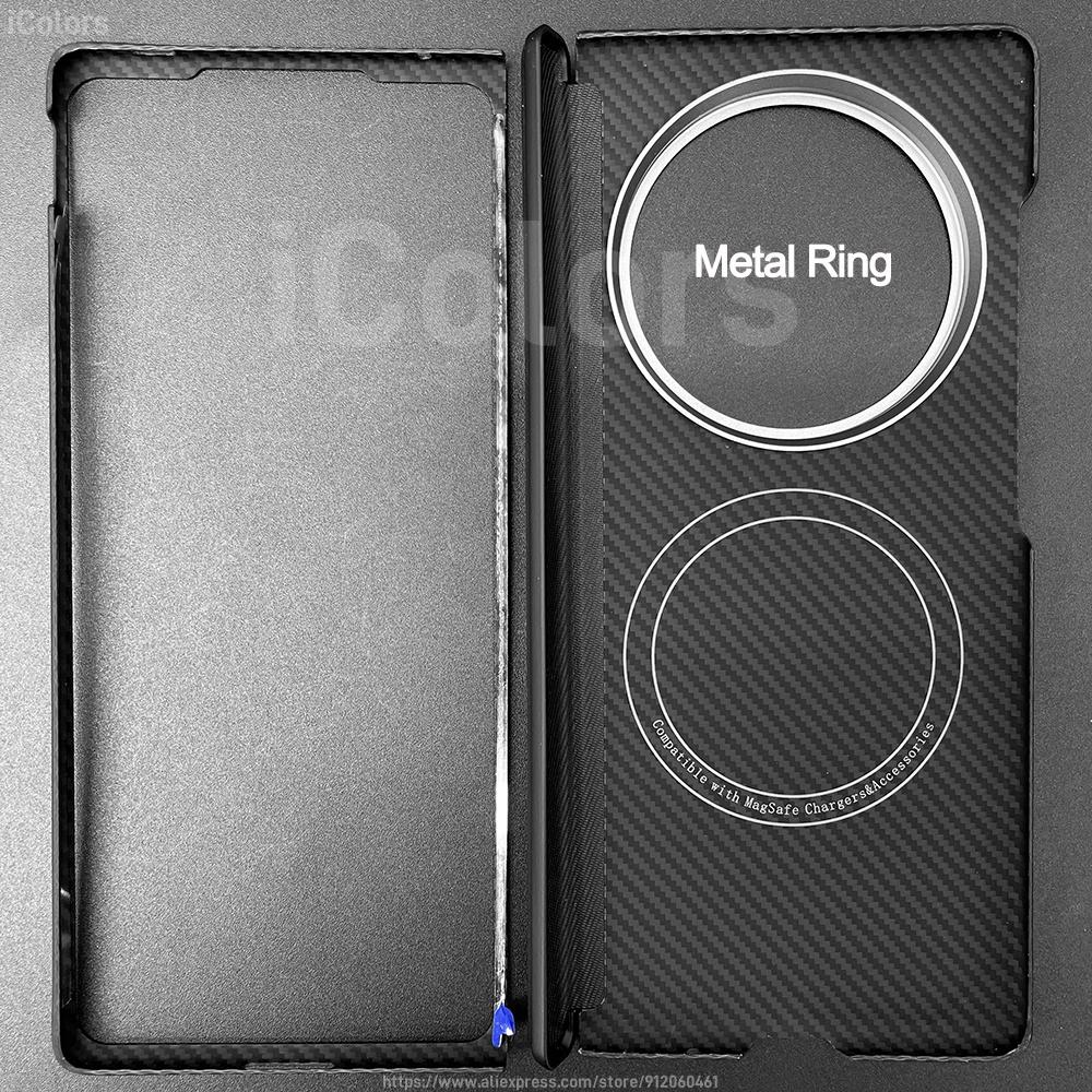 For Vivo X Fold 5 Aramid Case Magnetic Center Hinge Protective Cover Carbon Fiber Magsafe Case Ultra Thin Lightweight Cover