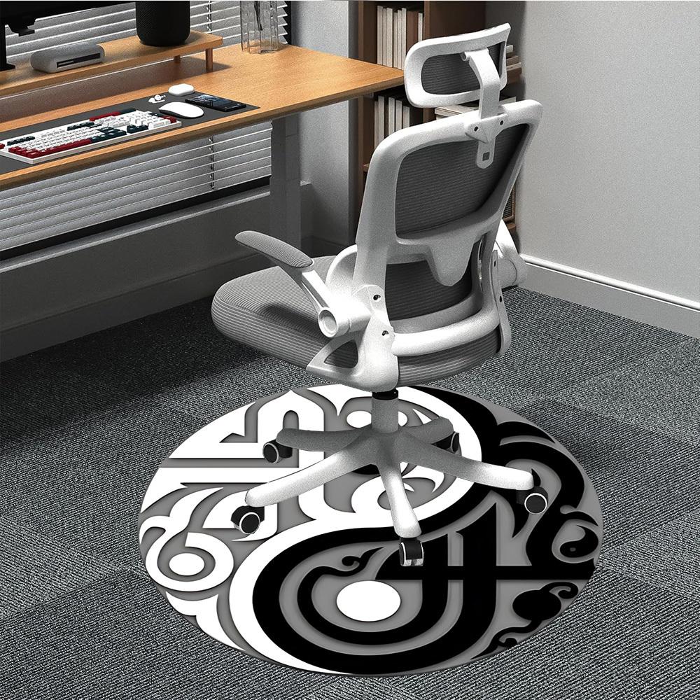 

1pc Yin Yang Symbol Chair Carpet for Office, Soft Flannel Throw Mat, Perfect for Office,Holiday Party Decoration Choice yy251113064 80cm by 80cm