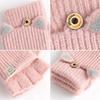 Winter Women Knitted Gloves Thick Woolen Female Mittens Cute Flip Fingerless Exposed Finger Girl Gloves For Cycling Hand Warmer