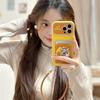 Cartoon Mouse Leather Card Holder Lanyard for iPhone 15/16/17 Pro Max