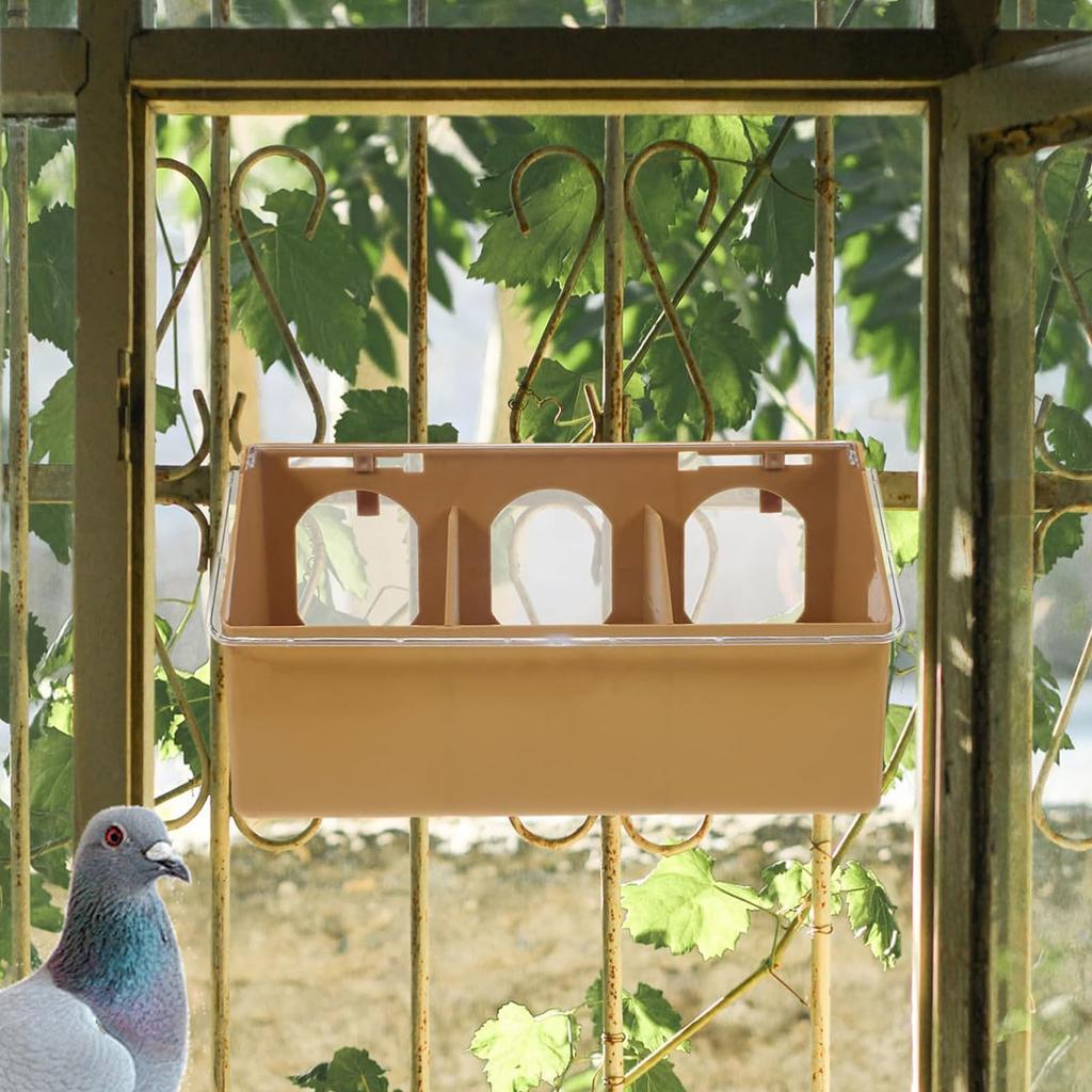 Pigeon Feeder Bird Food Feeding Hanging Box for Parrot Duck Poultry Cockatiel Budgie Bird Food Dispenser Supplies