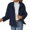 Autumn and Winter Plush Cardigan with A Short Collar Jacket