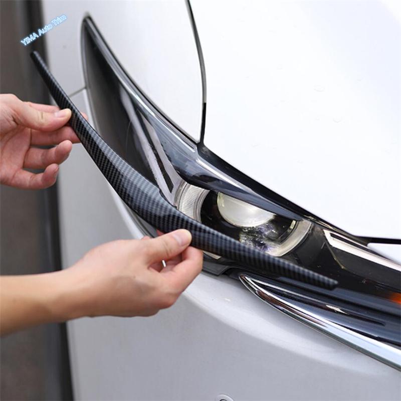 Car Front Headlight Eyebrow Decoration Cover Trim Fit For Mazda CX-5 CX5 2017 - Rear Headlamp Eyelid Exterior Accessories