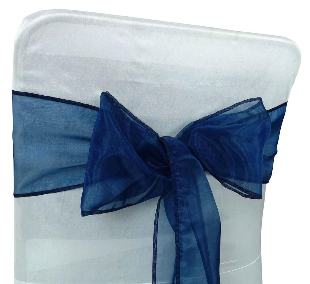 Darling Souvenir Pack Of 25 Organza Chair Sashes Bow Sash For Wedding & Events Supplies Party Decoration Chair Cover Sash - Colors