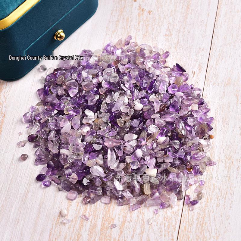 Natural Amethyst Crushed Stone Aromatherapy Diffuser Ornament for Home, Fish Tank, and Bonsai.