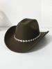 Western Cowboy Top Hat Men's and Women's Casual Top Hat Party Jazz Hat Felt Hat