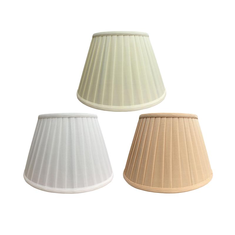 Abat-jour en tissu plissé de qualité avec cadre métallique pour lampe de chevet E27, lampadaire, décoration d'intérieur, différentes tailles et couleurs
