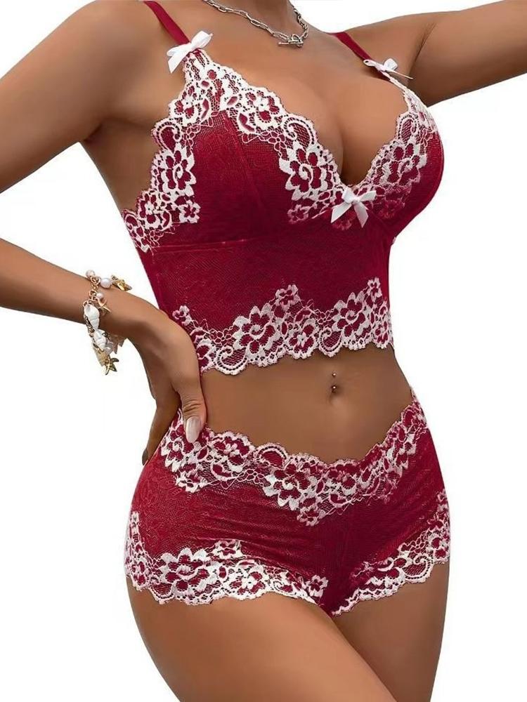 Sexy Lingerie Set Women Transparent Lace Bras Panties Open Crotch Exotic Erotic Underwear Porno Costume