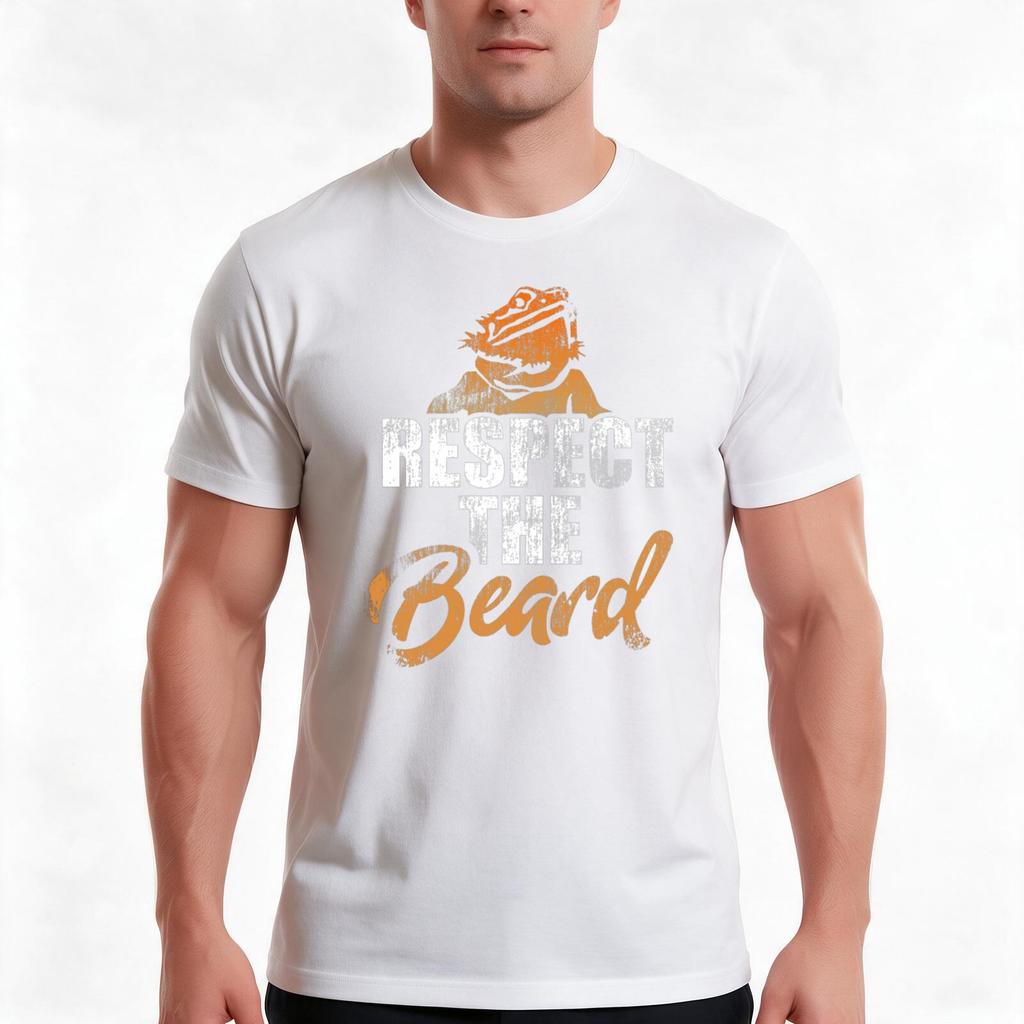 Respect The Beard Tshirt Summer Casual Cotton Tee Oversized Streetwear Tops Vintage Graphic Print Loose Fit Short Sleeve