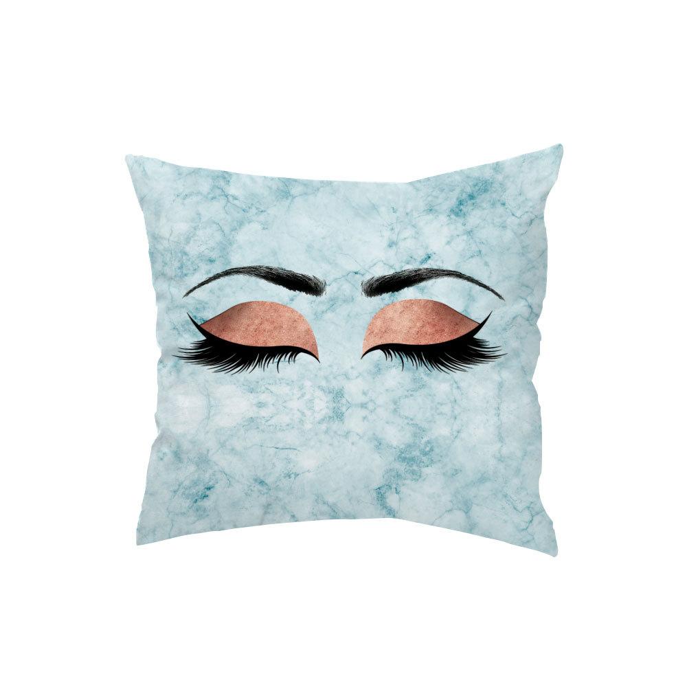 Marble Bright Diamond Eyes Eyelash Pillow Case Sofa Cushion Manicure Decoration Pillow