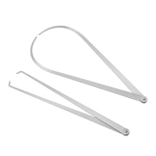 Kozelo Solid Joint Inner and Outer Caliper Set - 14-inch Stainless Steel Metal Solid Friction Joint Measuring Tool for Size Measurements, Silver Tone