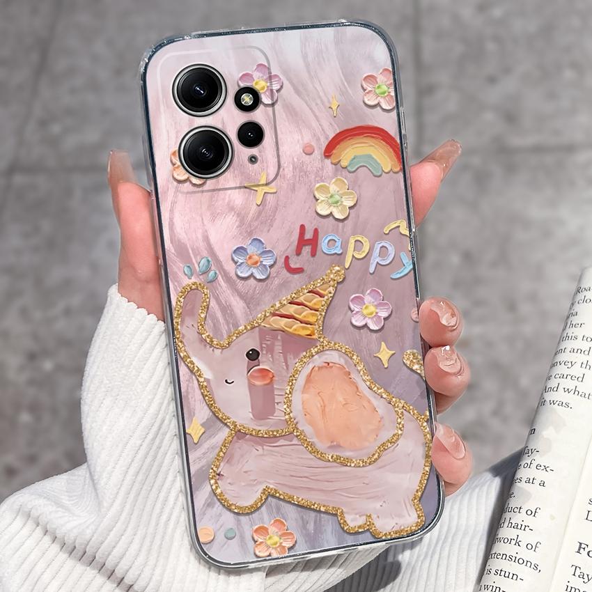 Luxury Transparent TPU Shockproof Phone Case For Redmi Note 12 11 11T Pro Plus 12S 11S 11SE 12Turbo Beautiful Girl Pattern Soft Casing For Redmi Cover