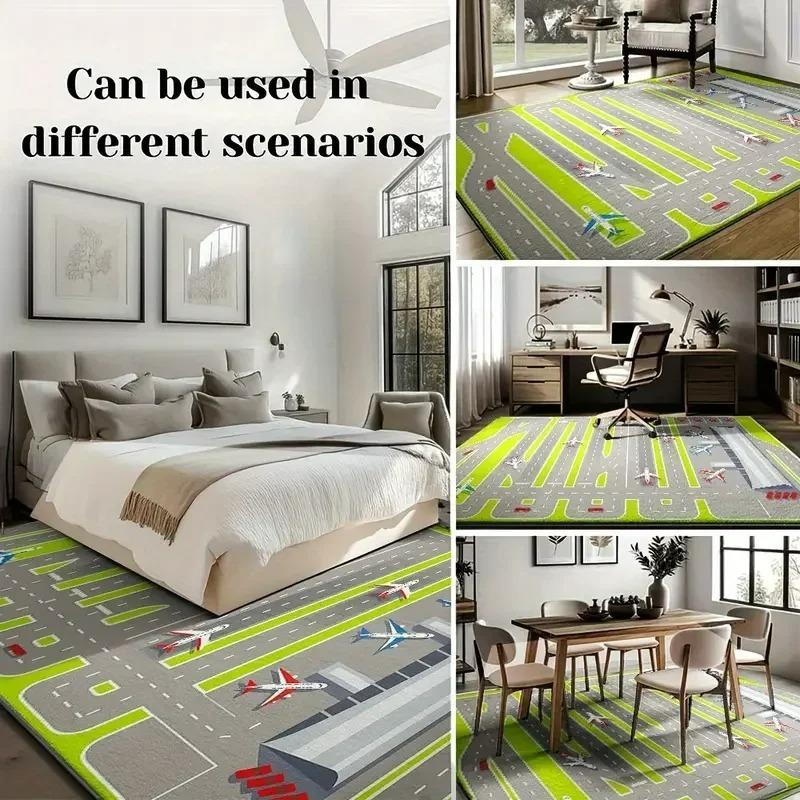 Alfombra Bosque de Murciélagos Gótico Oscuro Alfombra con Patrón de Telaraña de Bruja Retro para Sala de Estar Dormitorio Decoración Dark Academia Alfombrilla Antideslizante