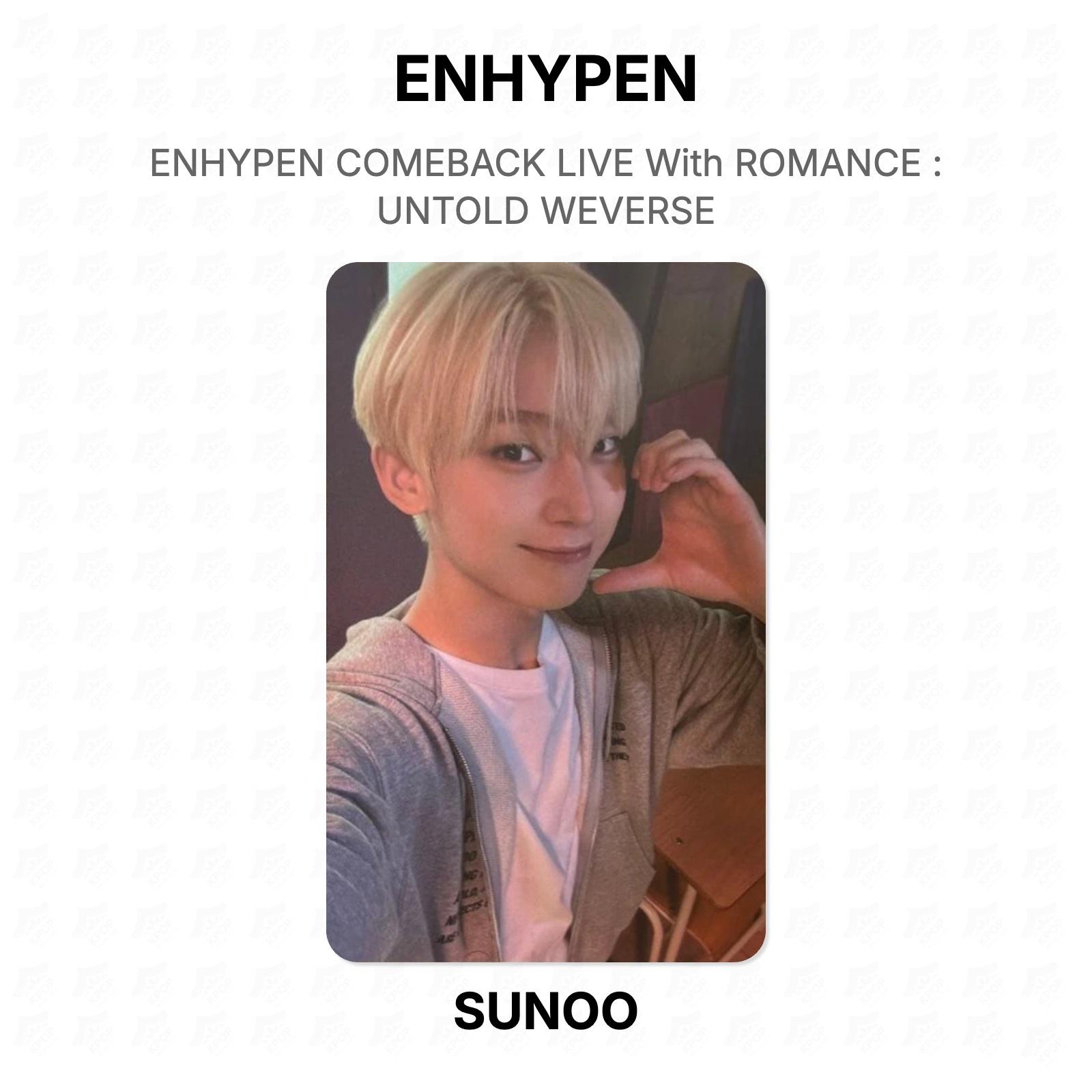 ENHYPEN COMEBACK LIVE With ROMANCE : UNTOLD WEVERSE Official Photocard SUNOO