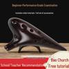 12-Hole Alto C Ocarina Ethnic Musical Instrument with Accessories - Smoked Finish