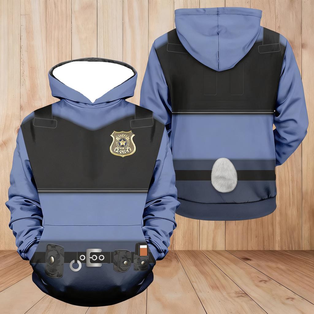 For Kids Teens Adults, Zootopia 2 Officer Judy Costume Hoodie, Crazy Animal City Print Pullover, Autumn Winter Long Sleeve Top