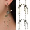Zinc Zinc Alloy Skeleton Earrings Hip Hop Imitation Human Bone Earrings Fashion Halloween Earrings  Gift