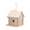 Wood Bird House Hanging Log Cabin Birdhouse for Bird Outdoor Decor and Interior House Decor