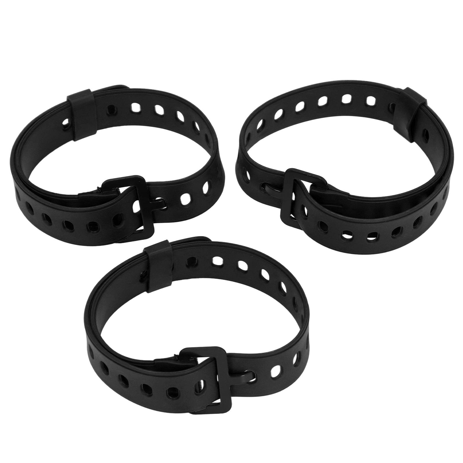 

3 шт. Корисні ремені з пряжкою Організація кабелів Гумові натяжні ремені для вудок Кемпінгове спорядження чорний