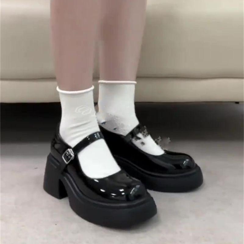 Platform Mary Jane Single Shoes Women's 2025 New Student Versatile Fashion Thick Heel Japanese College Style High Heel Small Leather Shoes