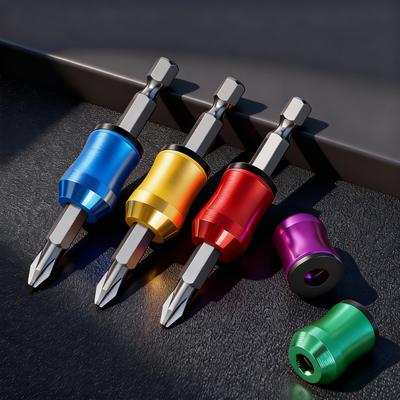 2Pcs Magnetized Ring Screwdriver Bits 6.35mm Shank Screwdriver Bit Anti-Slip Magnetic Ring Impact Screwdrivers Car Repair Tool