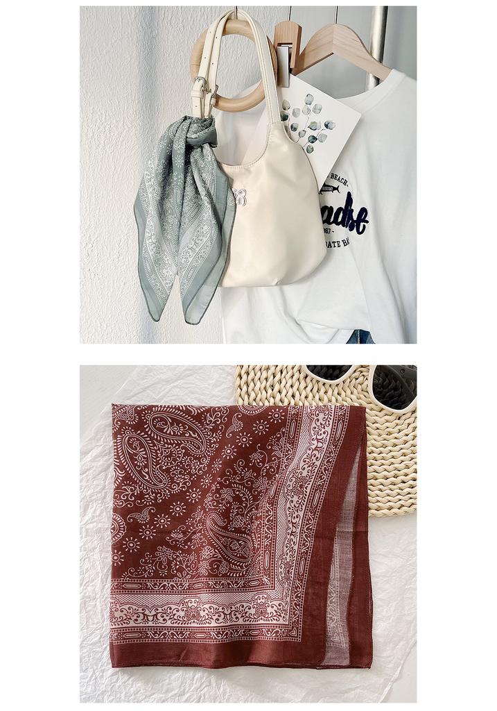 Japanese Retro Paisley Small Square Scarf For Women Multi Functional Neck Scarf For Hair Bag Decoration