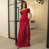 European and American One Shoulder Mesh Ribbon Slim Fit Dress