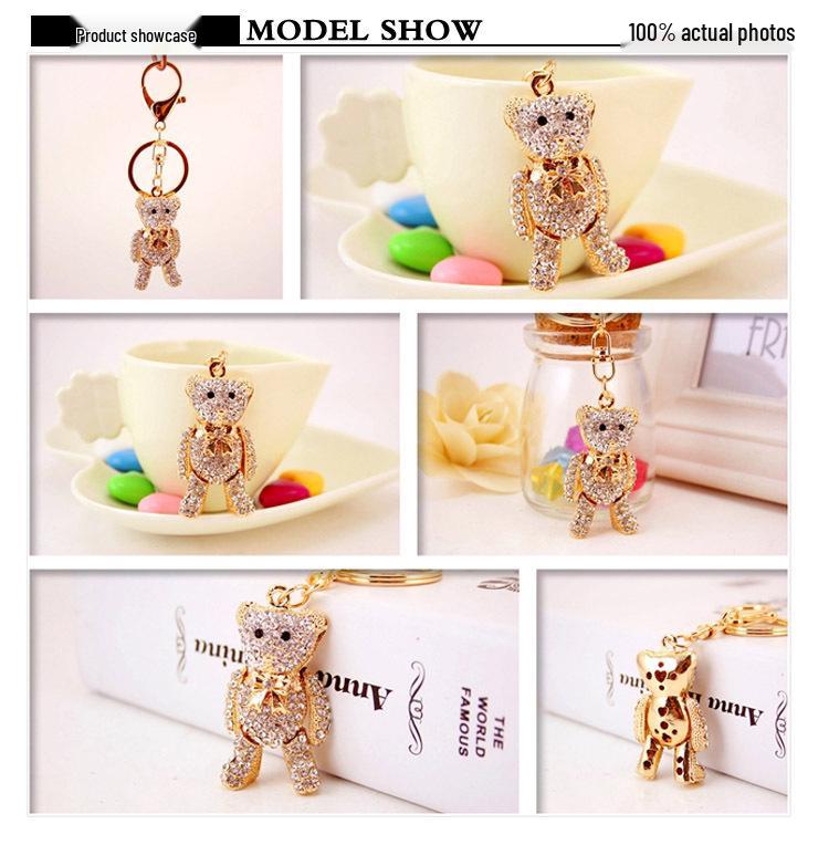 Coolxi Jewelry Little Bear Cartoon Keychain Women's Bag Accessory, Metal Pendant Keyring