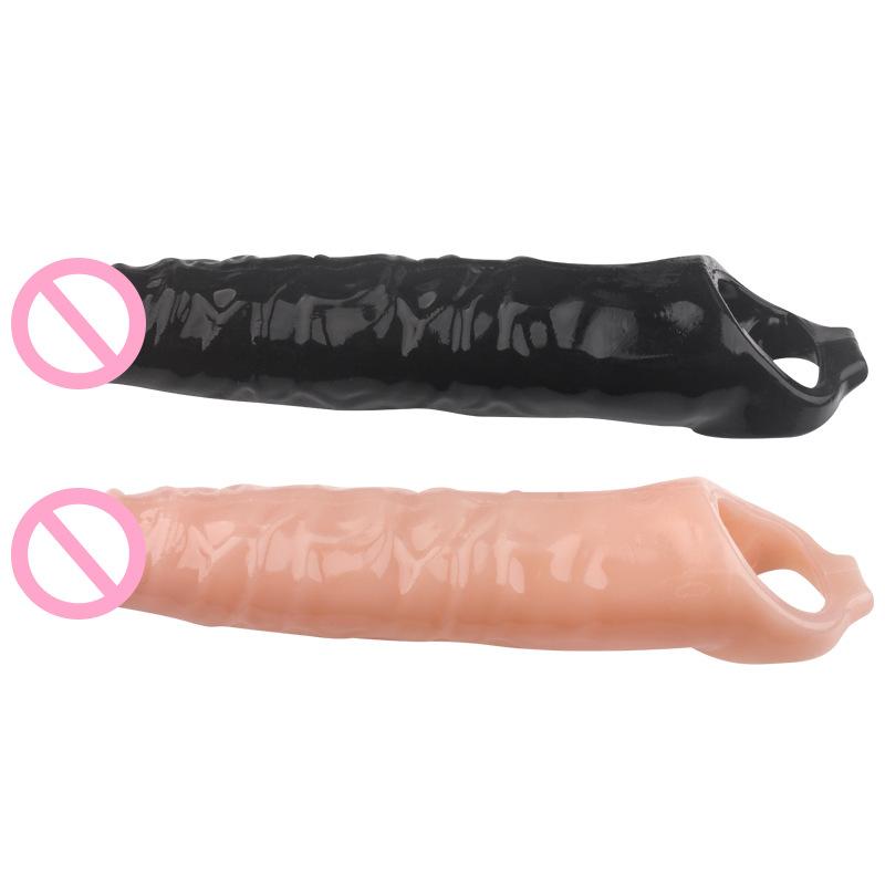 Large Cover Stick Men's Penis Adult Delay Ejaculation Extension Thickened Sleeve Silica-Gel Sex Products for Couple