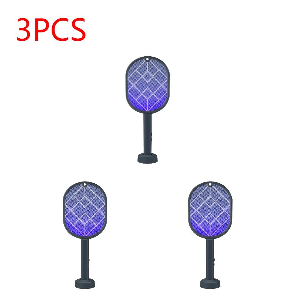 1-4 Stück 2-in-1 Elektrische Fliegenklatsche USB Wiederaufladbar Winkelverstellbar Schutznetz Haushaltswaren für Zuhause Sommer Schlafen
