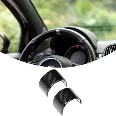 For Fiat Abarth 595 695 2017-2026 Real Carbon Fiber Steering Wheel Directions Ring Cover Car Interior Accessories