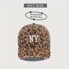 Embroidered NY Distressed Leopard Print Baseball Cap, Breathable Adjustable Golf Summer Fashion Curved Brim Hat, Lightweight Polyester, Toggle Closure
