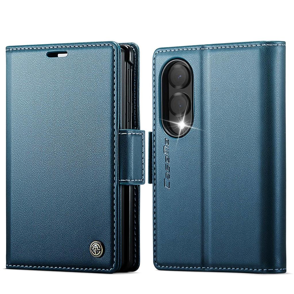 For Samsung Galaxy Z Fold 8 Case Leather Wallet RFID Blocking Card Slot Foldable Kickstand Magnetic Shockproof Luxury Cover