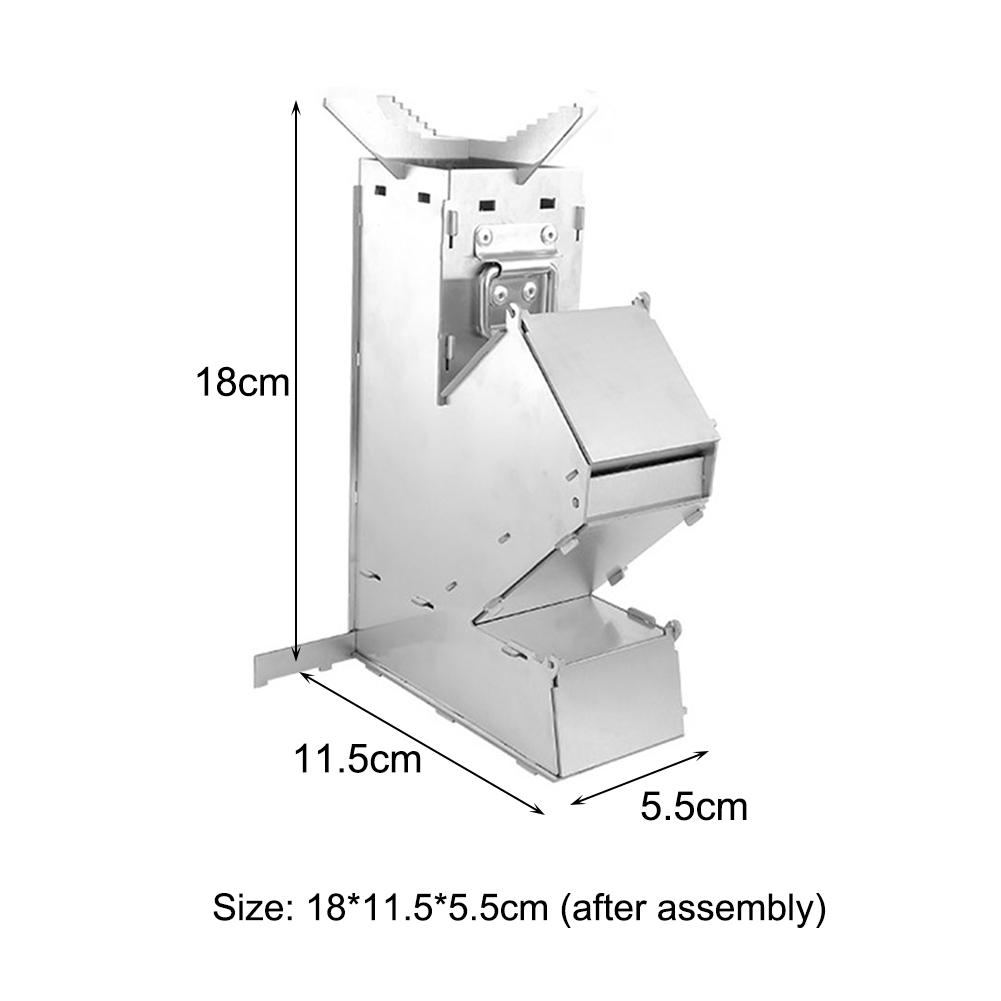 Portable Detachable Wood Burner Stainless Steel Portable Collapsible Camping Stove Outdoor Wood Burning for Traveling BBQ Picnic