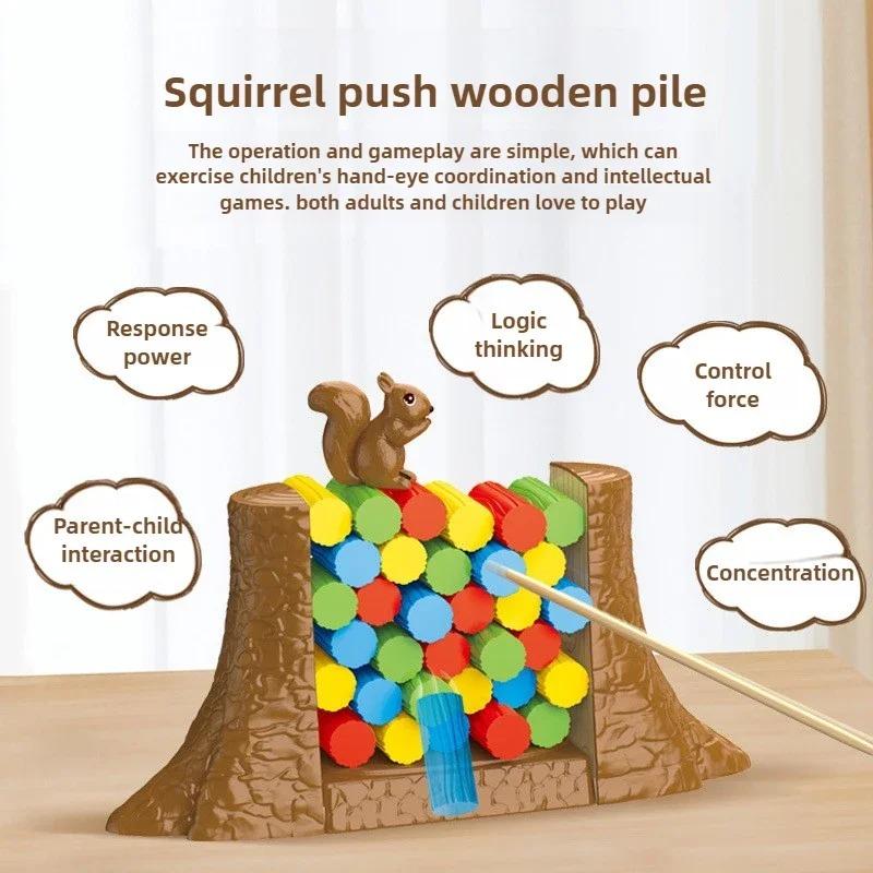 Squirrel Stacking Game Toy for Kids Parents Interactive Fun Balance Tower Building Challenge Board Game for Family Parties
