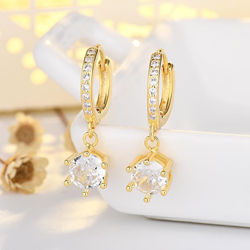 Heart-shaped Ear Buckle Female Small Fresh Earrings Earrings Temperament Diamond Flowers Earrings Jewelry